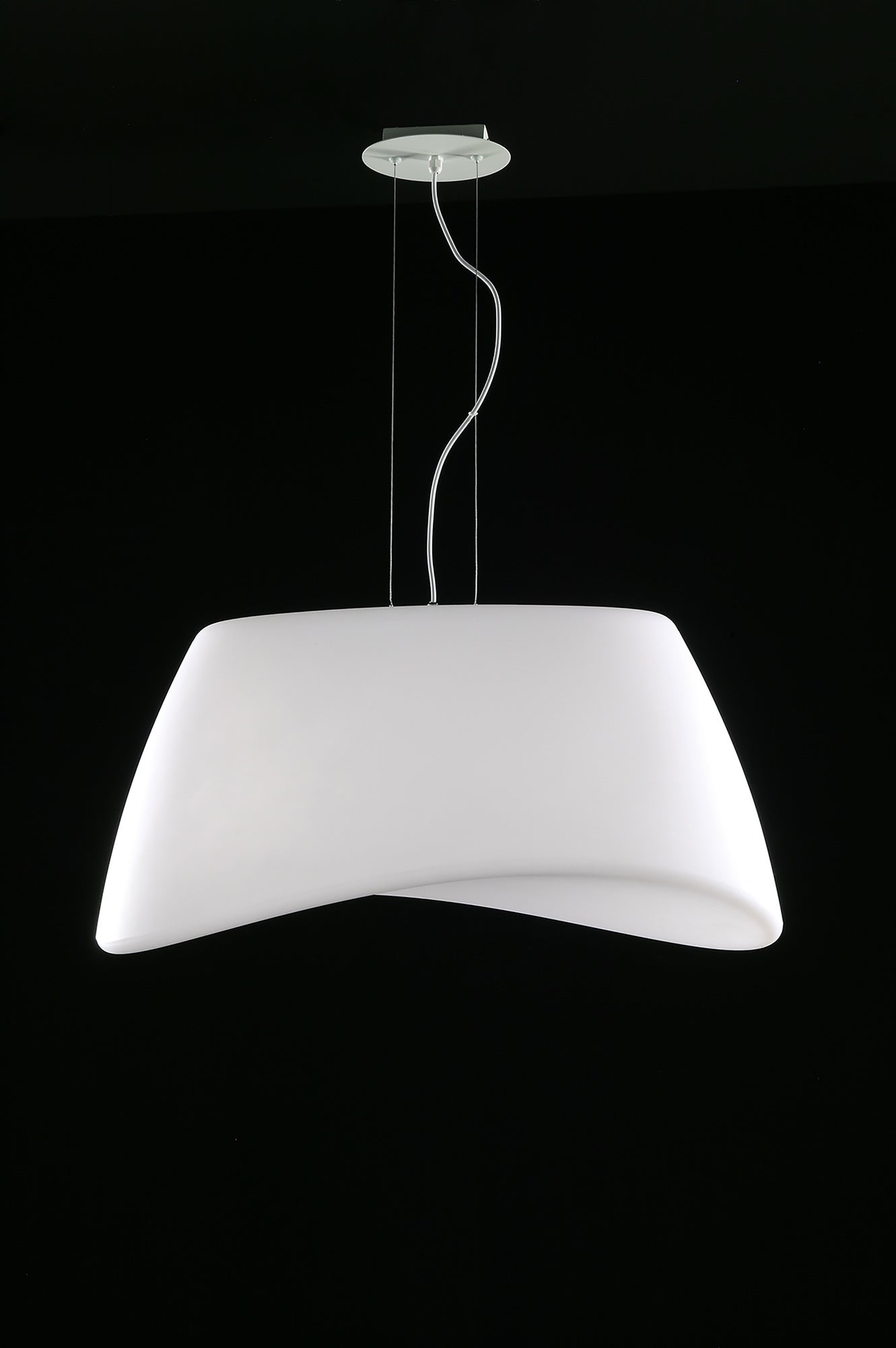 Cool Pendant 2 Light E27 Oval Outdoor IP44, Matt White/Opal White by Mantra