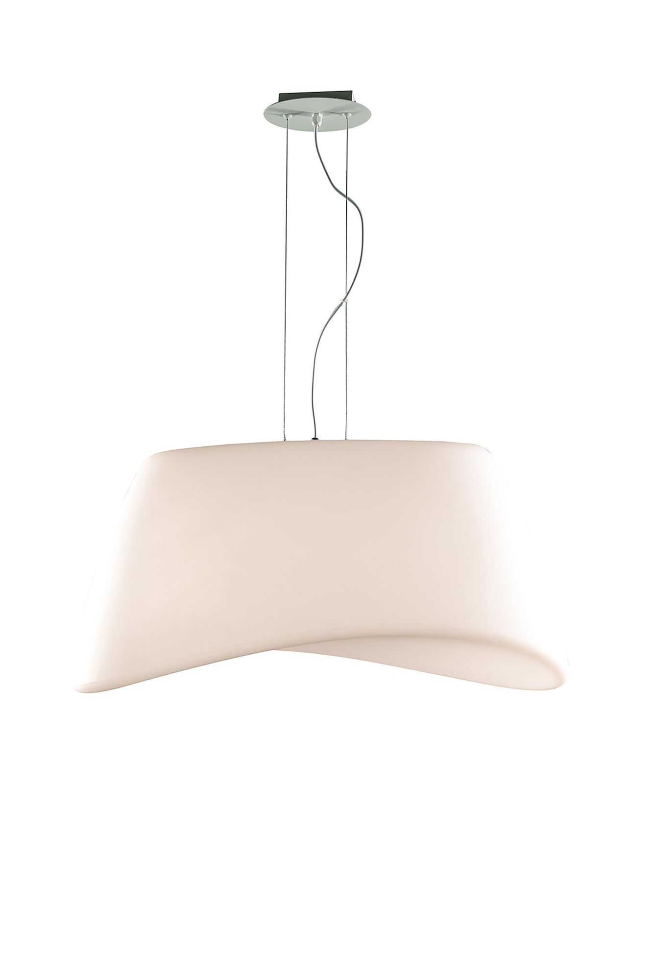 Cool Pendant 2 Light E27 Oval Outdoor IP44, Matt White/Opal White by Mantra