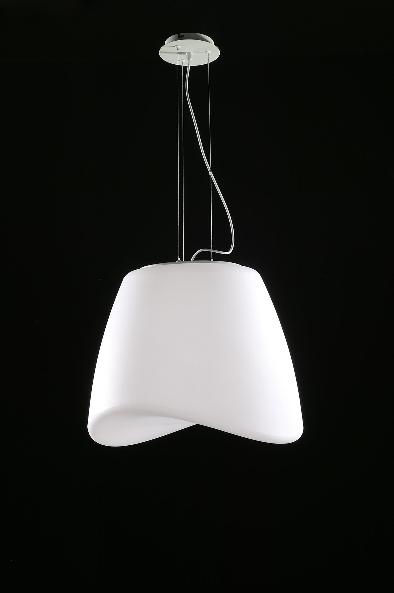 Cool Pendant 3 Light E27 Round Outdoor IP44, Matt White / Opal White by Mantra