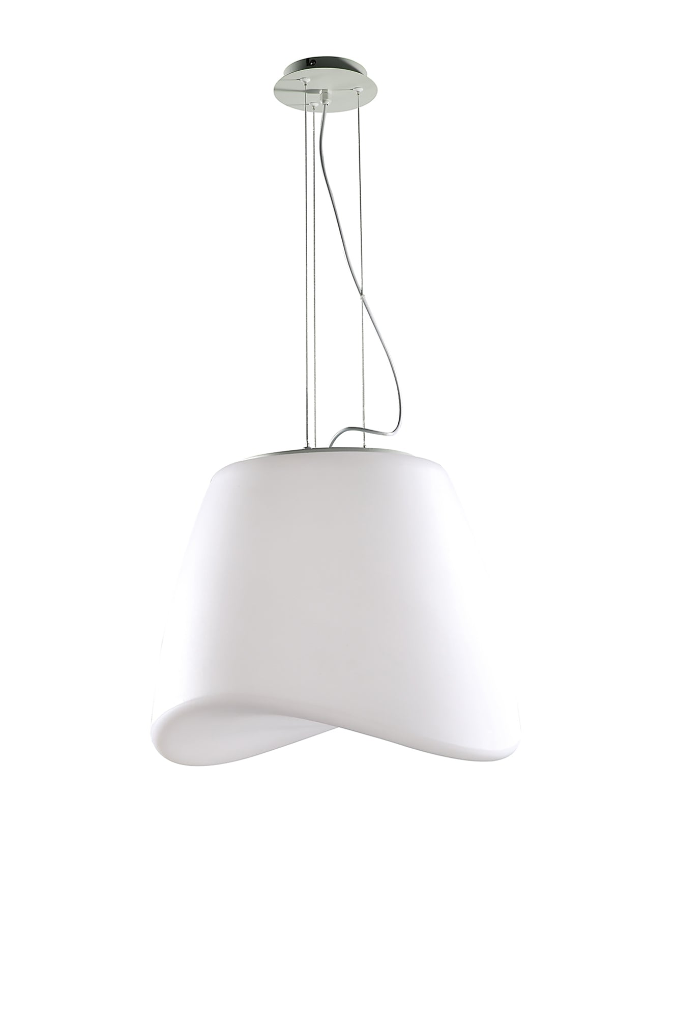 Cool Pendant 3 Light E27 Round Outdoor IP44, Matt White / Opal White by Mantra