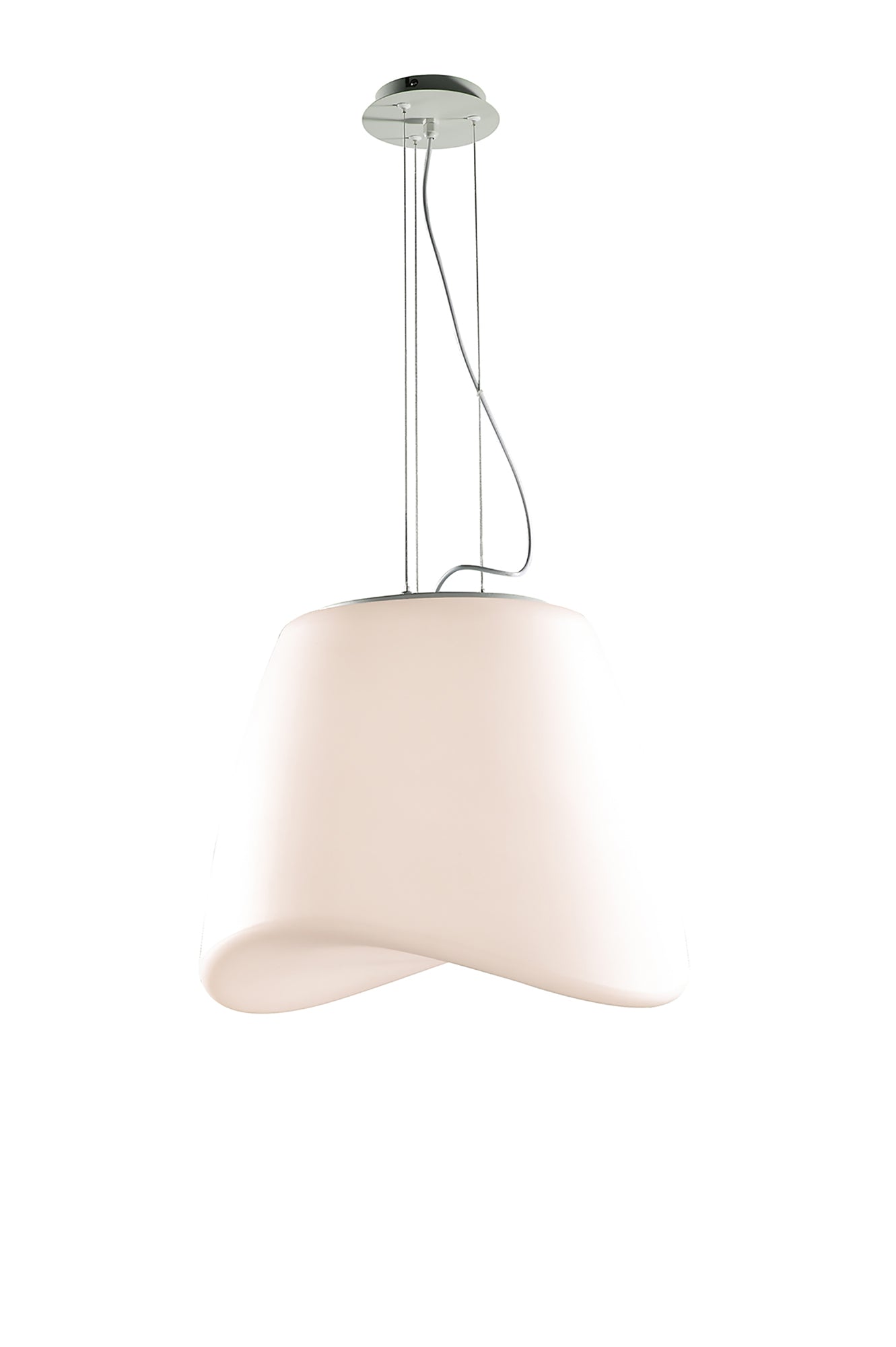 Cool Pendant 3 Light E27 Round Outdoor IP44, Matt White / Opal White by Mantra