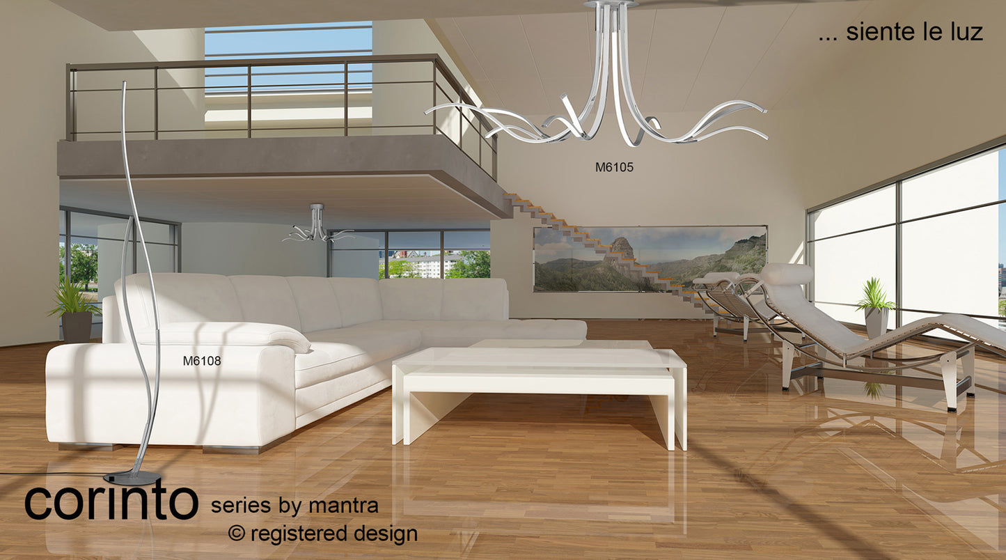 Corinto Table Lamp 55cm, 12W LED, 3000k, 960lm, Silver Chrome, Touch Dimmer, 3yrs Warranty by Mantra