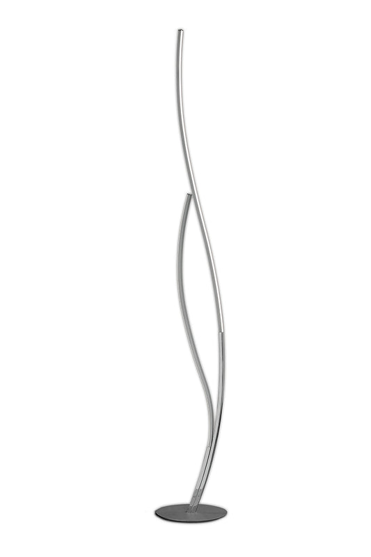 Corinto Floor Lamp 174cm, 30W LED, 3000K, 2400lm Dimmable, Silver Chrome, 3yrs Warranty by Mantra