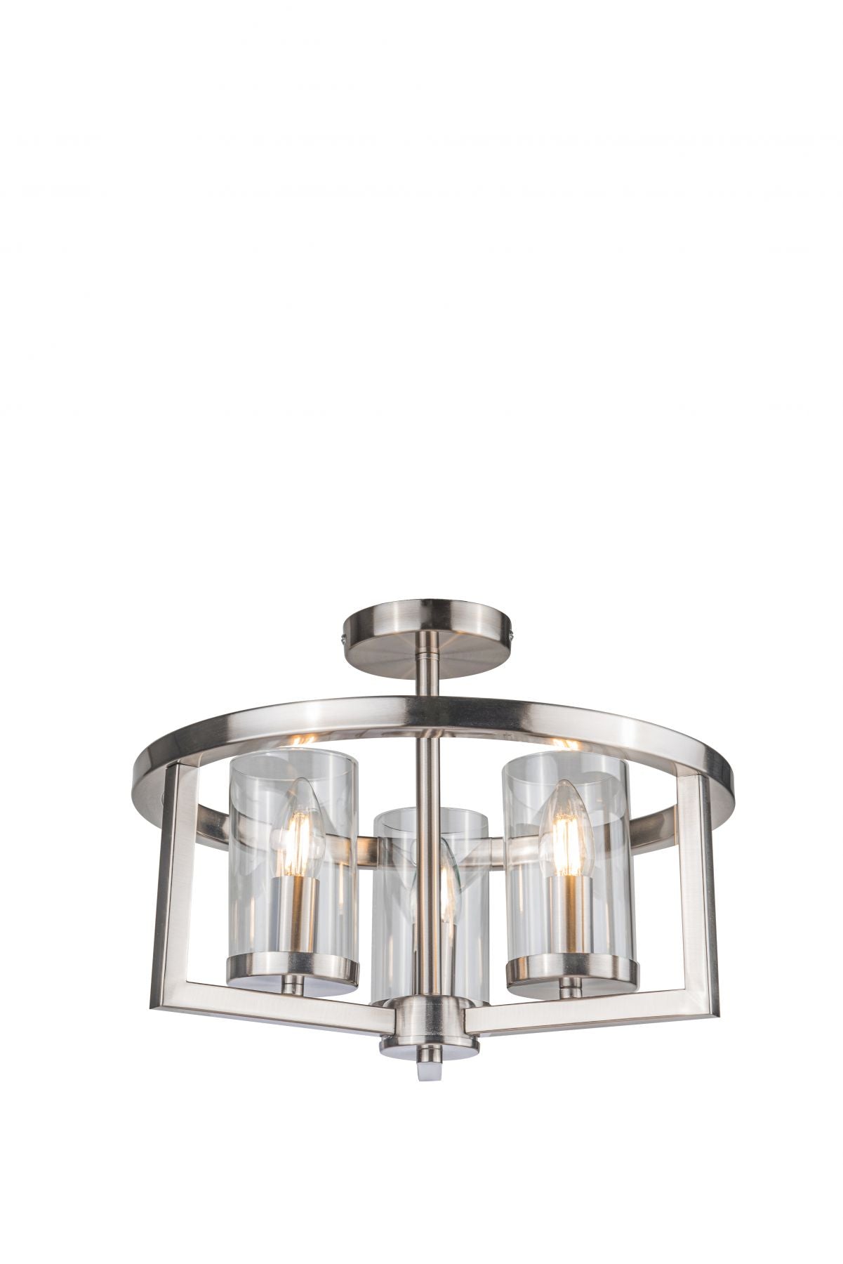 Costello 3 Light Semi Flush Satin Chrome