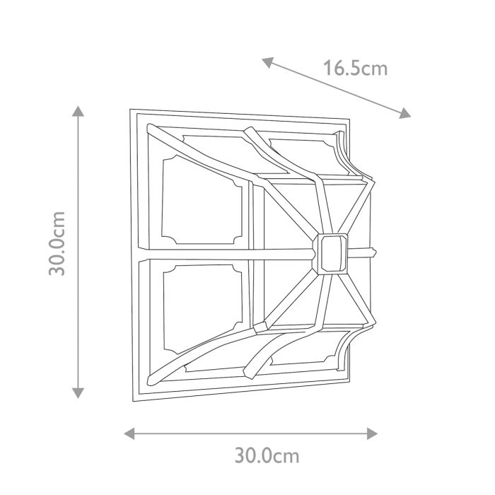 Chapel 1 Light Flush Lantern - Black