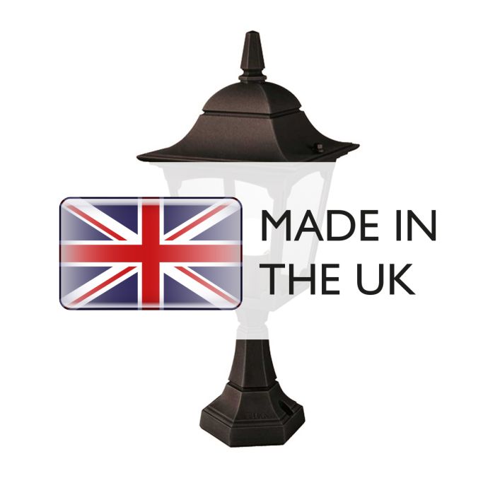 Chapel 1 Light Pedestal Lantern - Black