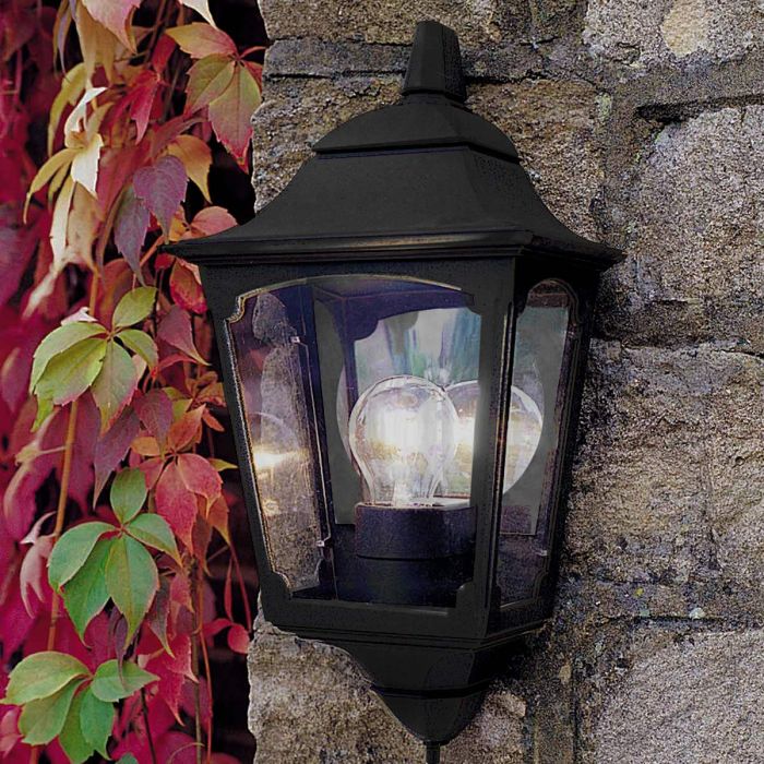Chapel 1 Light Half Lantern - Black
