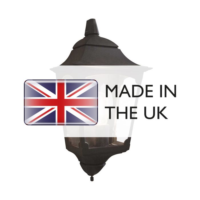 Chapel 1 Light Half Lantern - Black