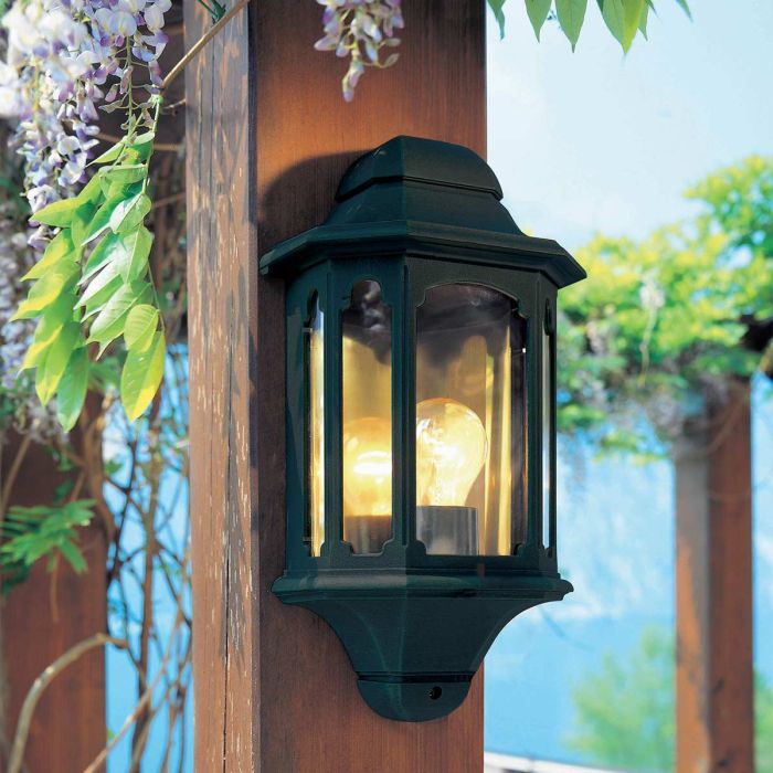 Chapel 1 Light Half Lantern - Black