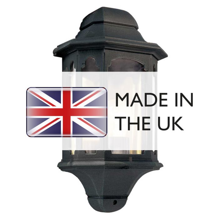 Chapel 1 Light Half Lantern - Black