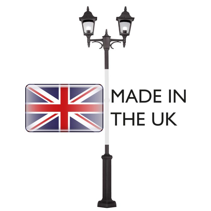 Chapel 2 Light Twin Post - Black