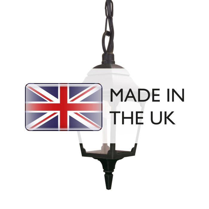 Chapel 1 Light Chain Lantern - Black