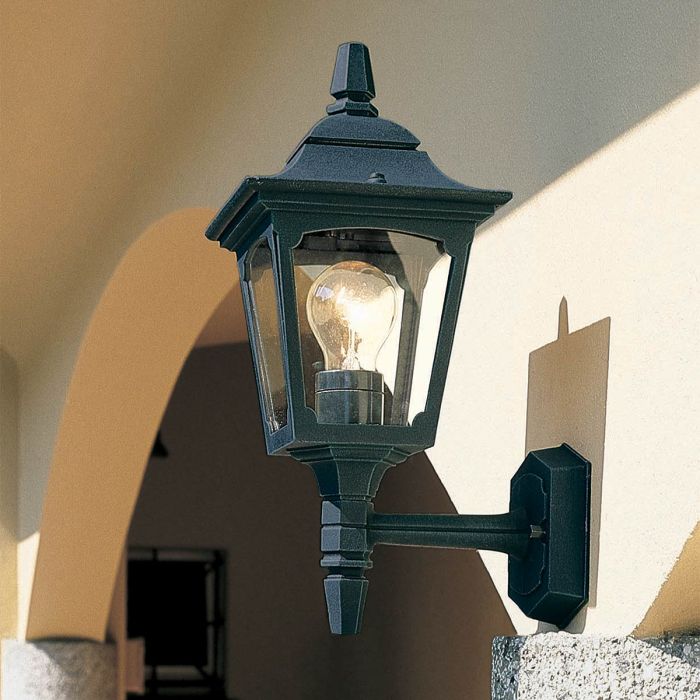 Chapel 1 Light Mini Up Wall Lantern - Black