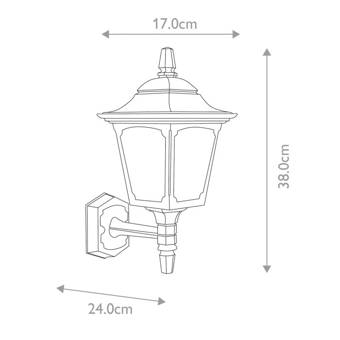 Chapel 1 Light Mini Up Wall Lantern - Black
