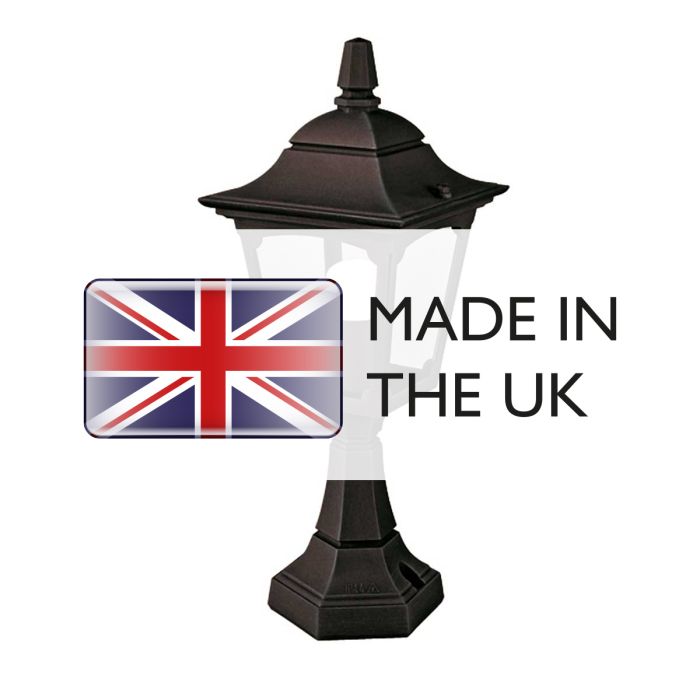 Chapel 1 Light Mini Pedestal Lantern - Black