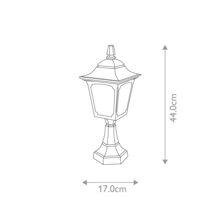 Chapel 1 Light Mini Pedestal Lantern - Black