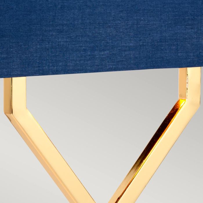 Cross Table Lamp - Polished Gold with Navy Blue Shade