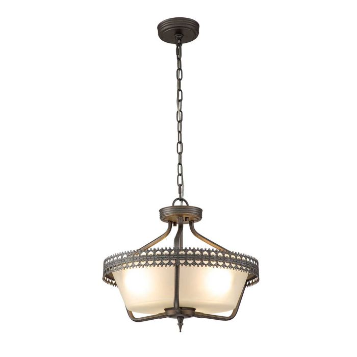 Crown 3 Light Semi-Flush / Pendant - Iron Gate