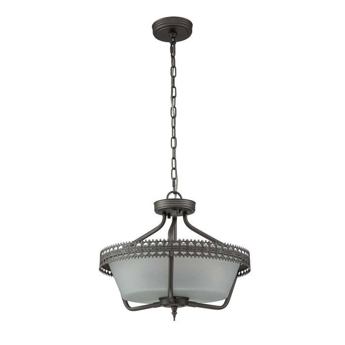 Crown 3 Light Semi-Flush / Pendant - Iron Gate