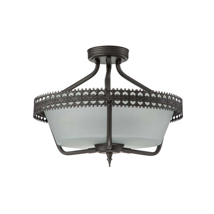 Crown 3 Light Semi-Flush / Pendant - Iron Gate