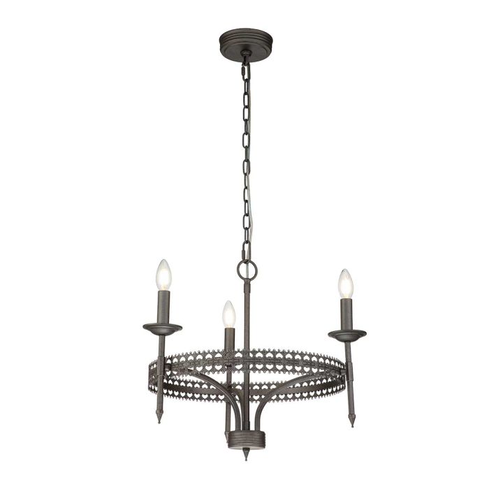 Crown 3 Light Chandelier - Iron Gate