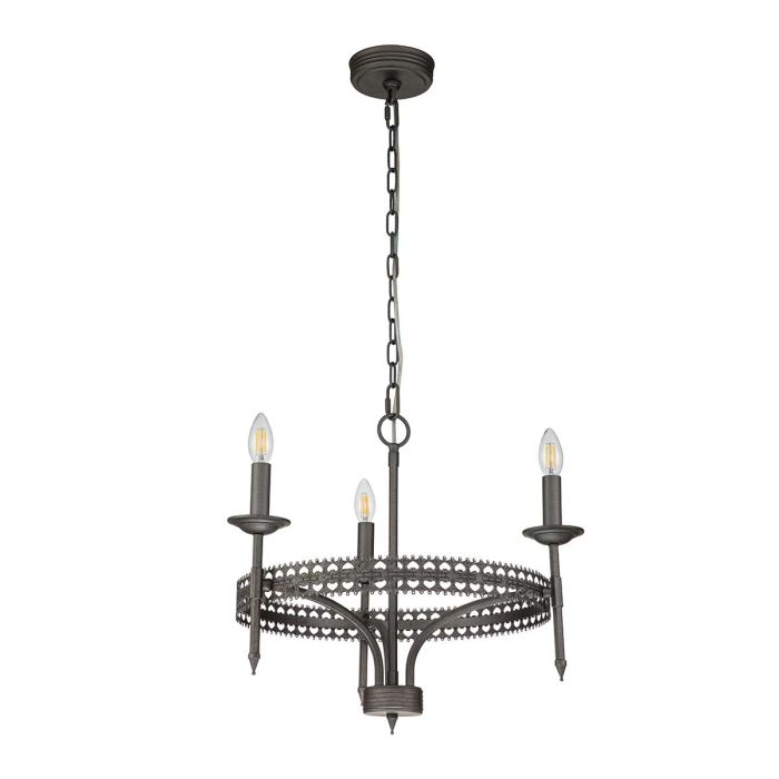 Crown 3 Light Chandelier - Iron Gate