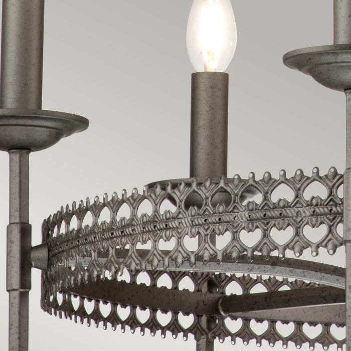 Crown 6 Light Chandelier - Iron Gate