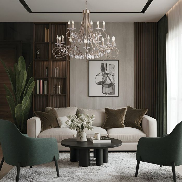 Christina 18 Light Chandelier - Silver / Gold Patina