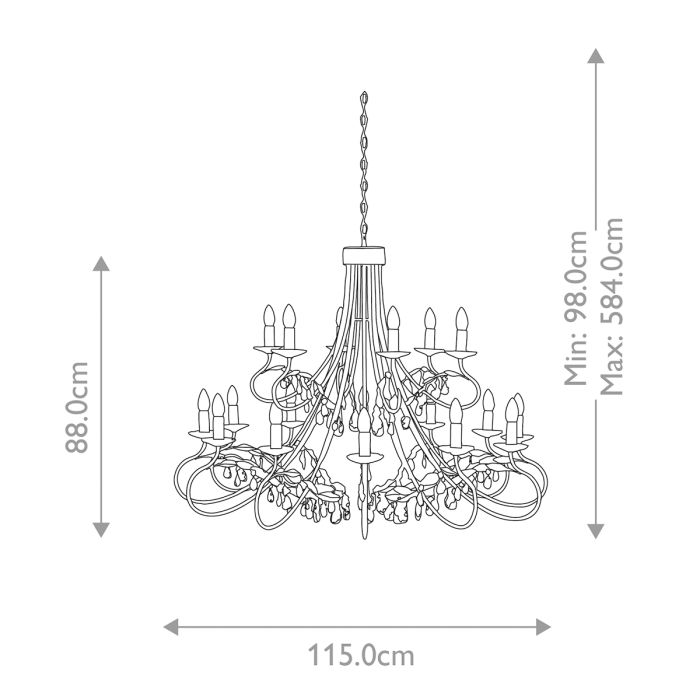 Christina 18 Light Chandelier - Silver / Gold Patina