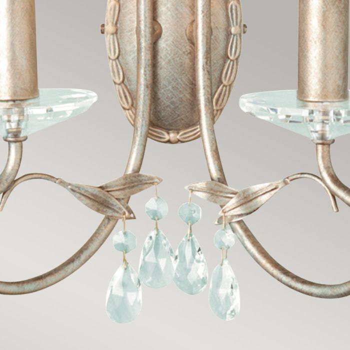 Christina 2 Light Wall Light - Silver / Gold Patina