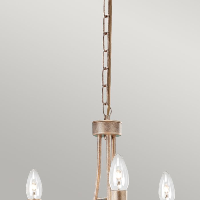 Christina 3 Light Chandelier - Silver / Gold Patina