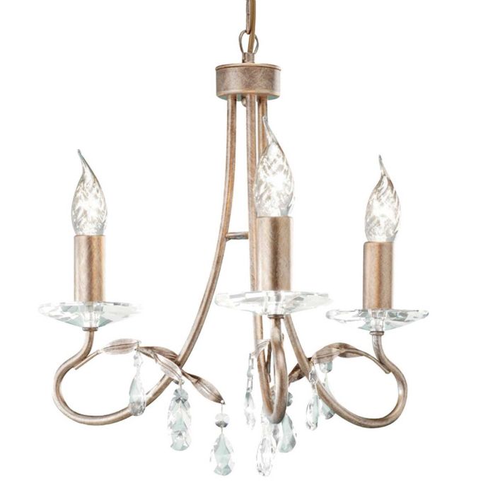 Christina 3 Light Chandelier - Silver / Gold Patina