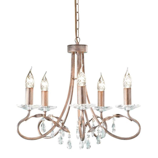 Christina 5 Light Chandelier - Silver / Gold Patina
