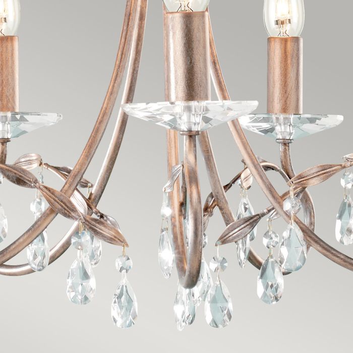 Christina 5 Light Chandelier - Silver / Gold Patina