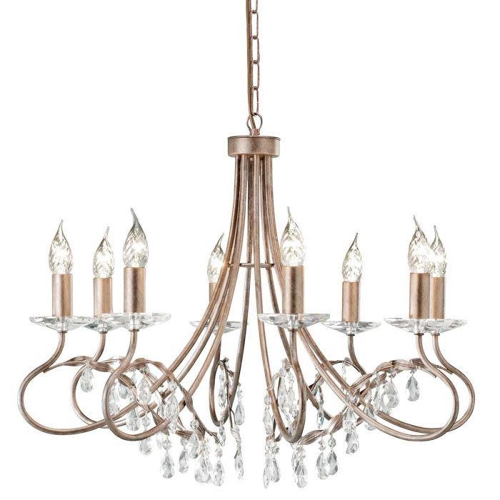 Christina 8 Light Chandelier - Silver / Gold Patina