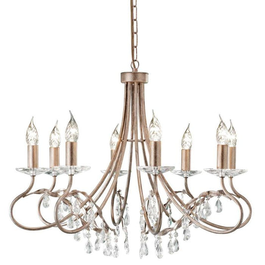 Christina 8 Light Chandelier - Silver / Gold Patina