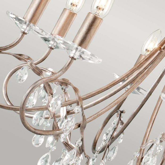 Christina 8 Light Chandelier - Silver / Gold Patina
