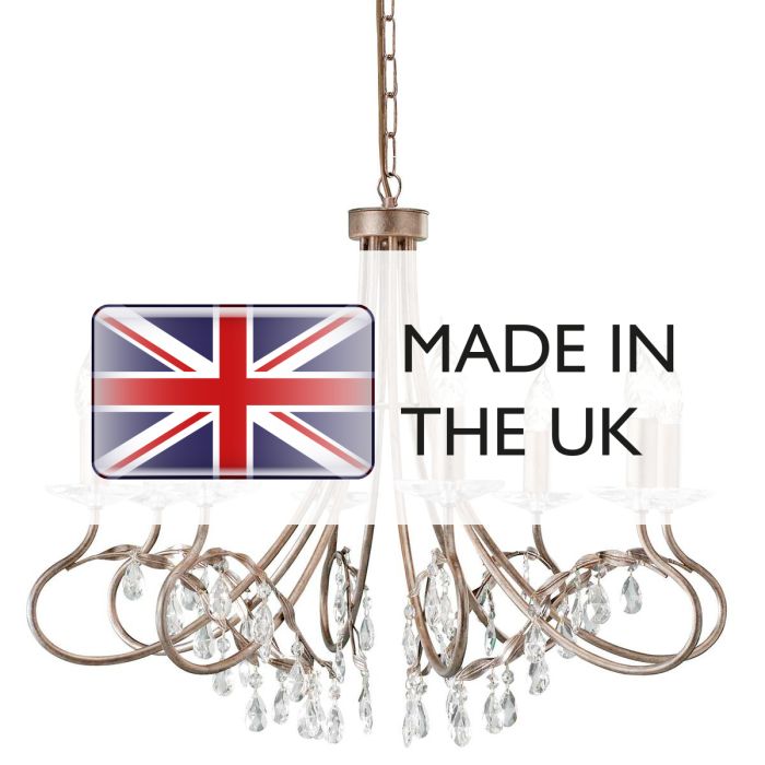 Christina 8 Light Chandelier - Silver / Gold Patina