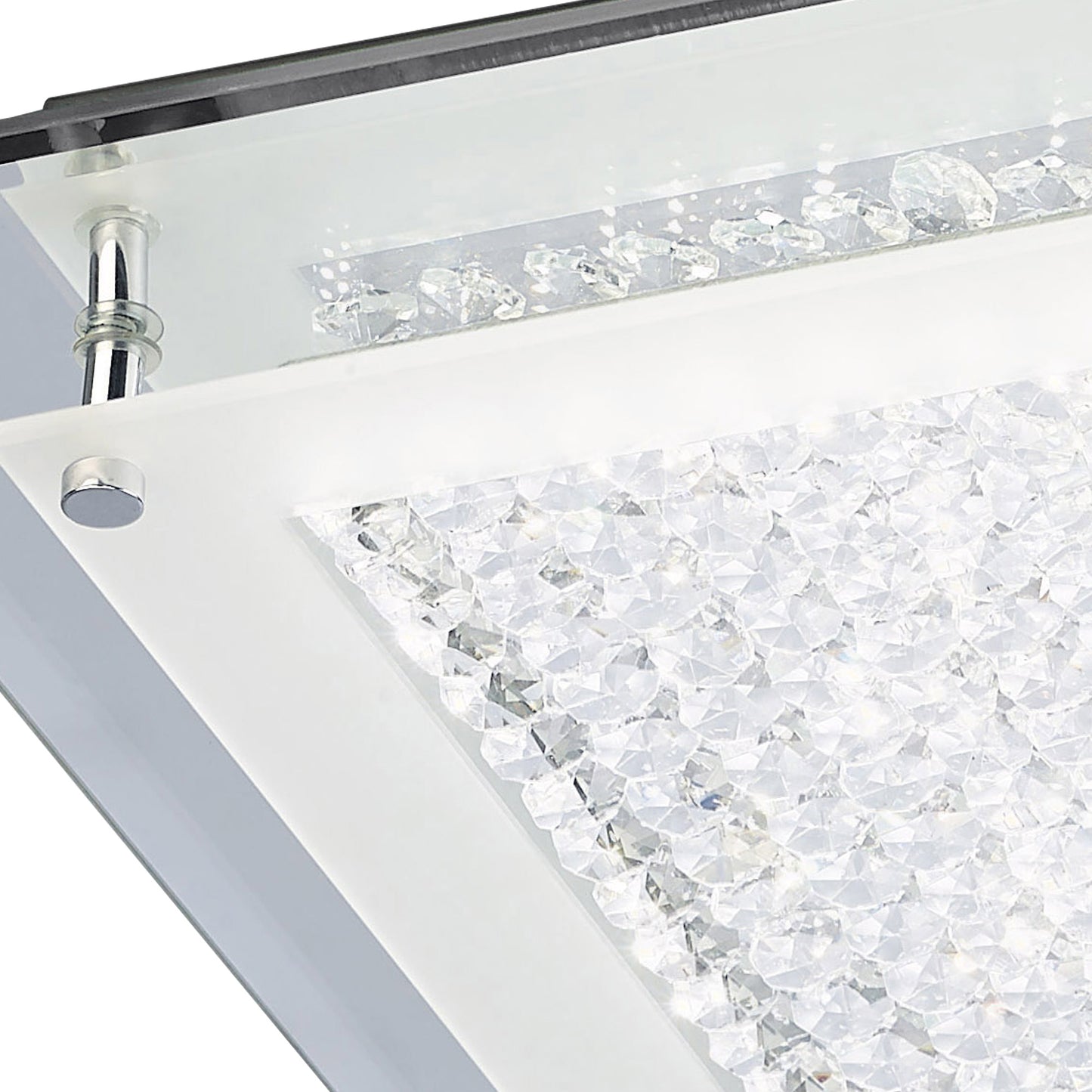 Cristal Flush Light 36cm Square 18W LED 4000K, 1800lm, Polished Chrome / Cristal, 3yrs Warranty by Mantra