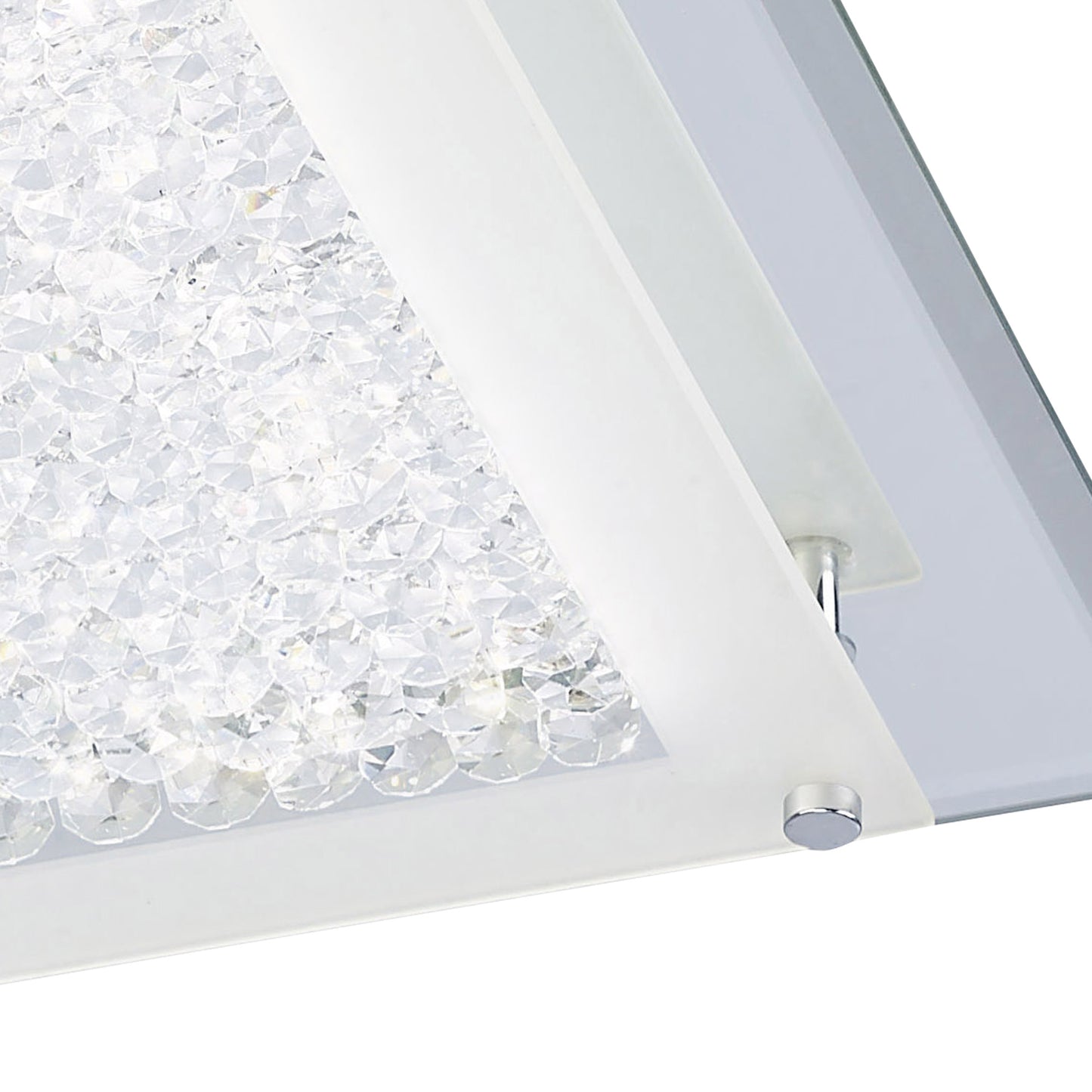 Cristal Flush Light 36cm Square 18W LED 4000K, 1800lm, Polished Chrome / Cristal, 3yrs Warranty by Mantra