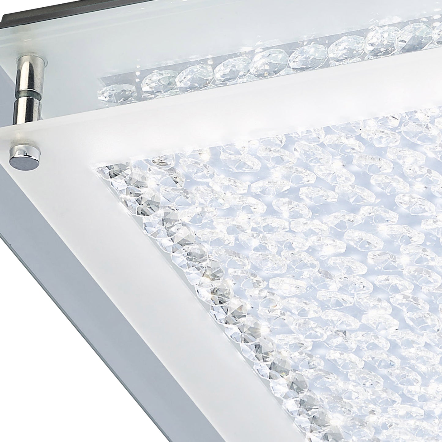 Cristal Flush Light 42cm Square 21W LED 4000K, 2100lm, Polished Chrome / Cristal, 3yrs Warranty by Mantra