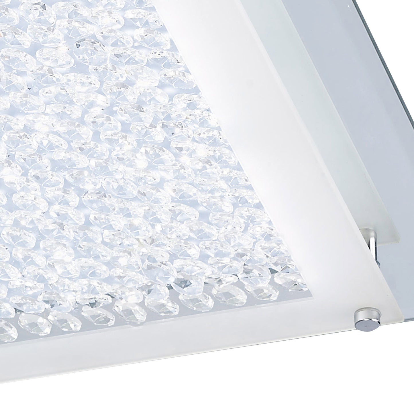 Cristal Flush Light 42cm Square 21W LED 4000K, 2100lm, Polished Chrome / Cristal, 3yrs Warranty by Mantra