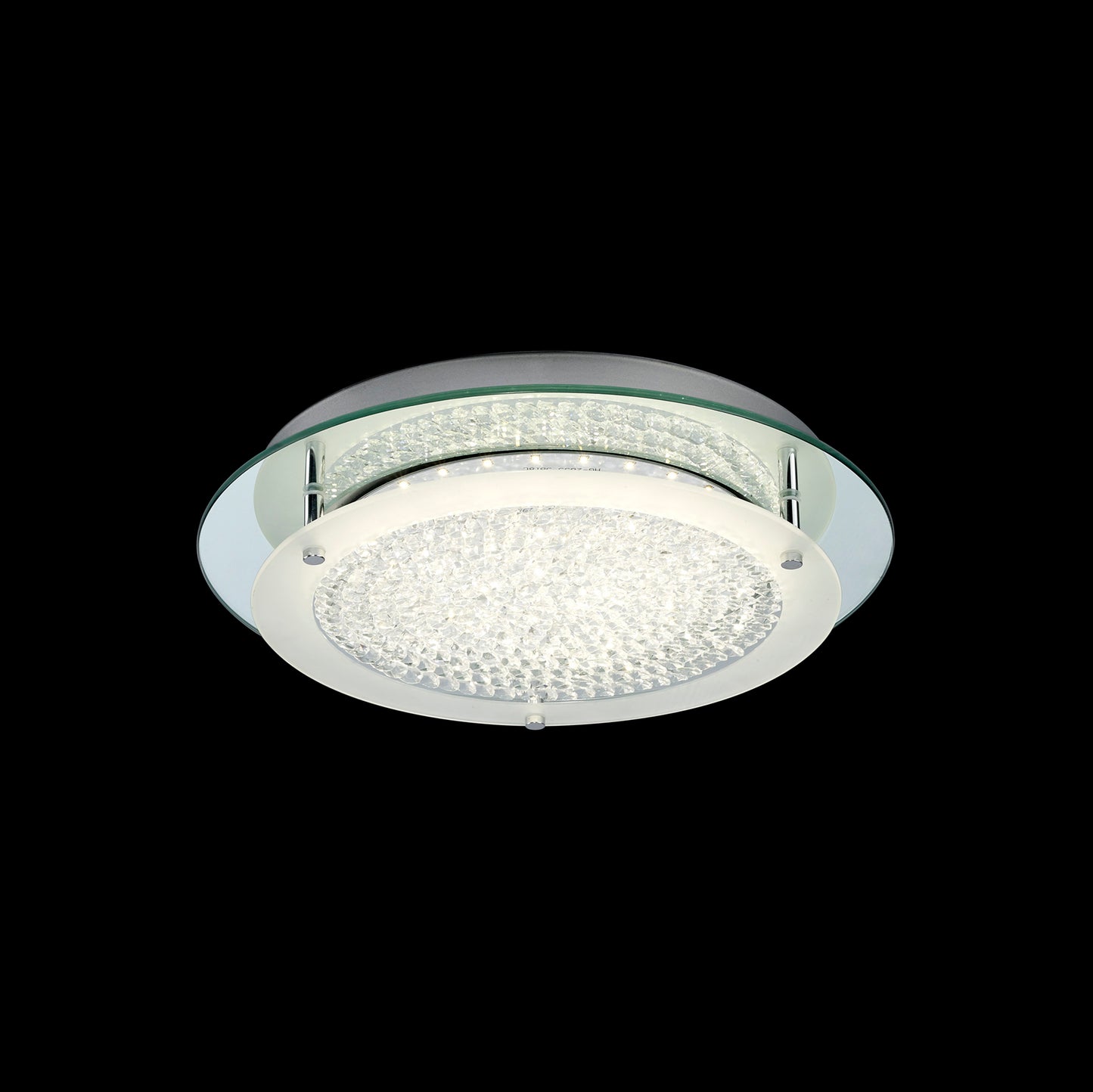 Cristal Flush Light 36cm Round 18W LED 4000K, 1800lm, Polished Chrome / Cristal, 3yrs Warranty by Mantra