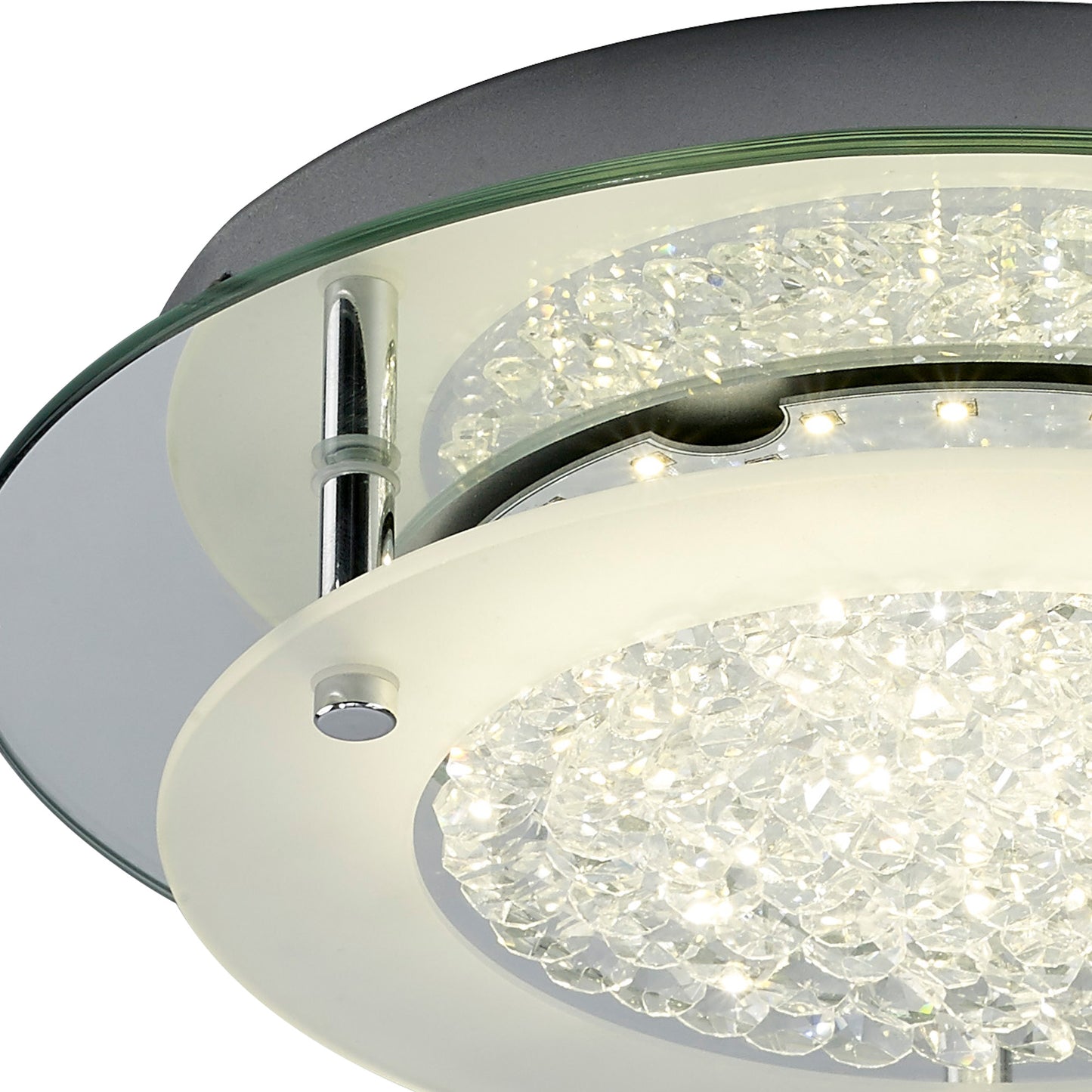 Cristal Flush Light 36cm Round 18W LED 4000K, 1800lm, Polished Chrome / Cristal, 3yrs Warranty by Mantra