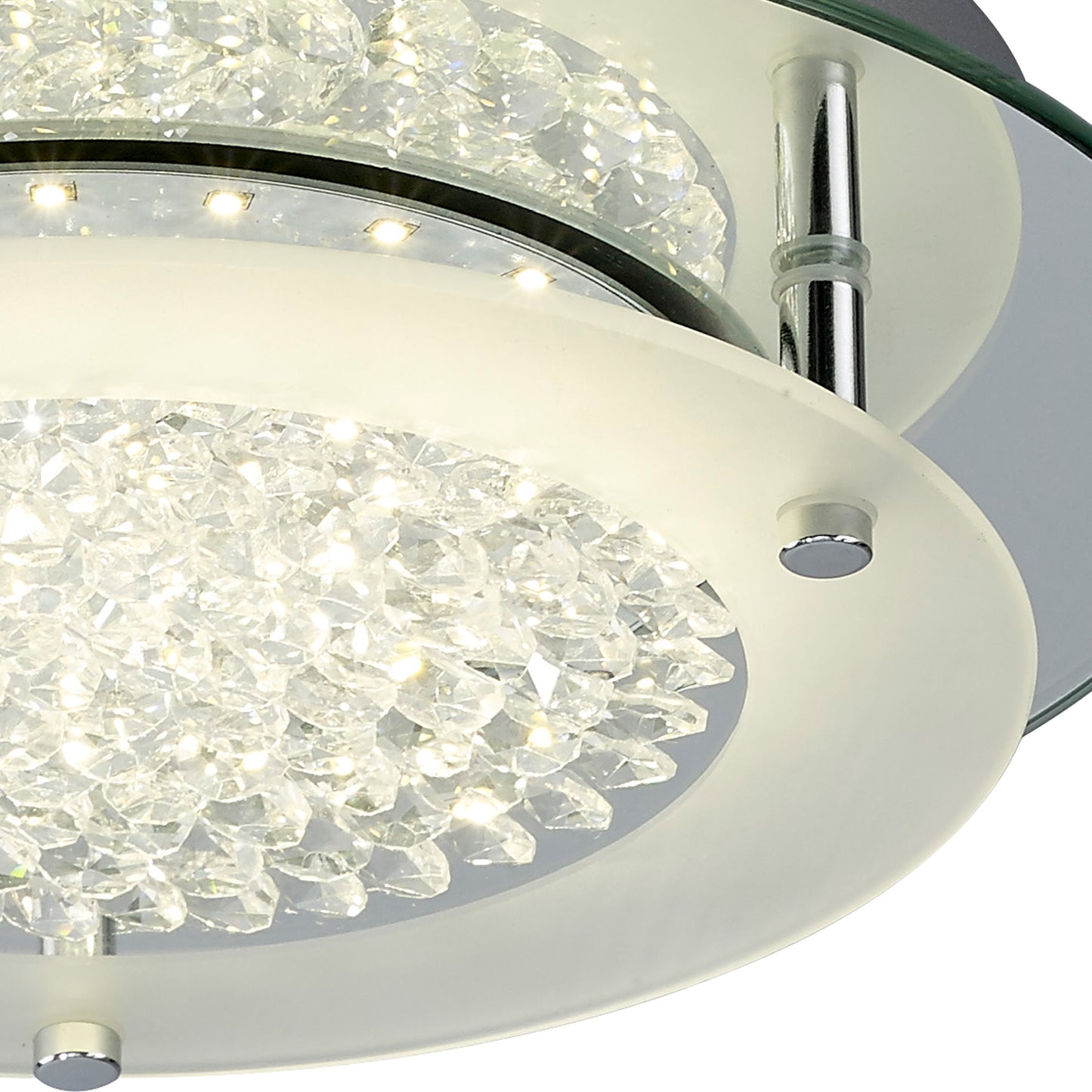 Cristal Flush Light 36cm Round 18W LED 4000K, 1800lm, Polished Chrome / Cristal, 3yrs Warranty by Mantra