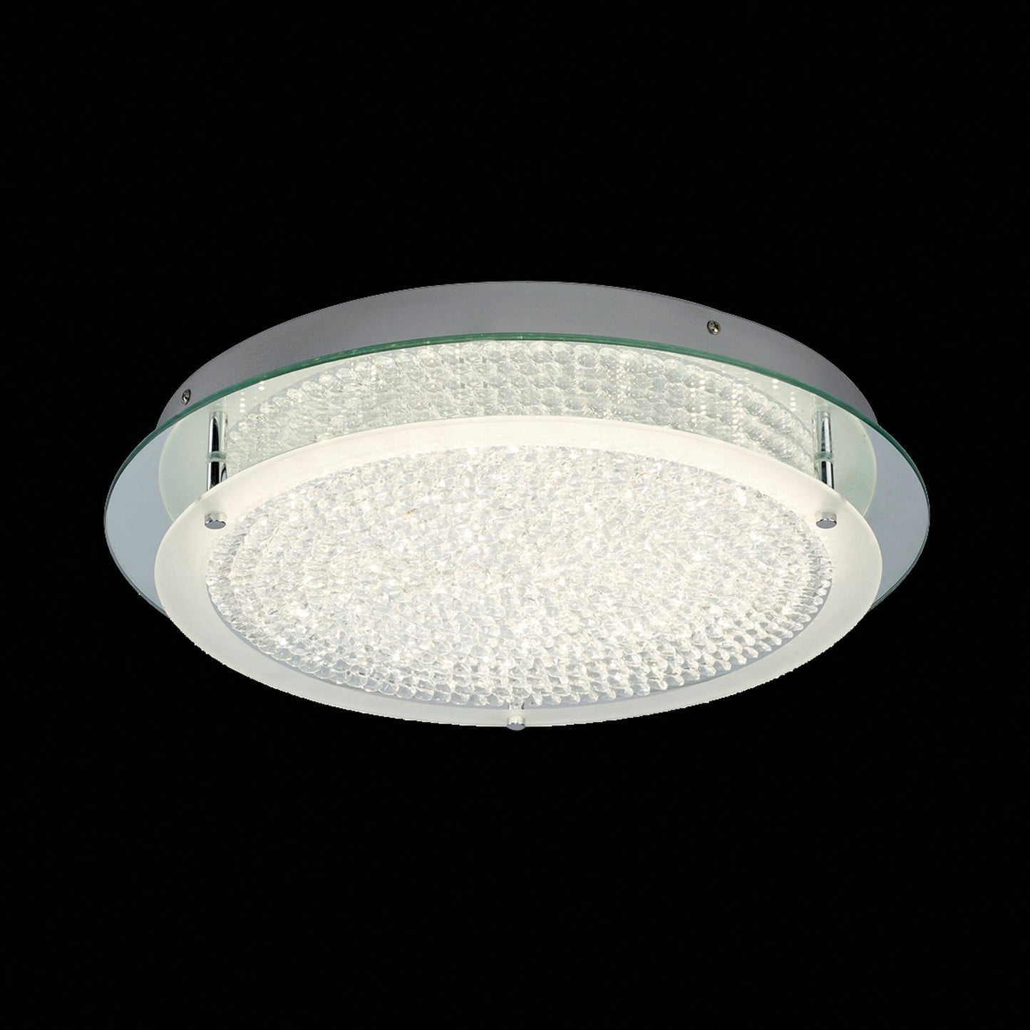 Cristal Flush Light 45cm Round 21W LED 4000K, 2100lm, Polished Chrome / Cristal, 3yrs Warranty by Mantra