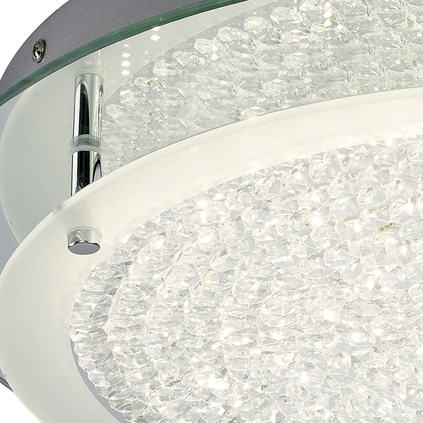 Cristal Flush Light 45cm Round 21W LED 4000K, 2100lm, Polished Chrome / Cristal, 3yrs Warranty by Mantra