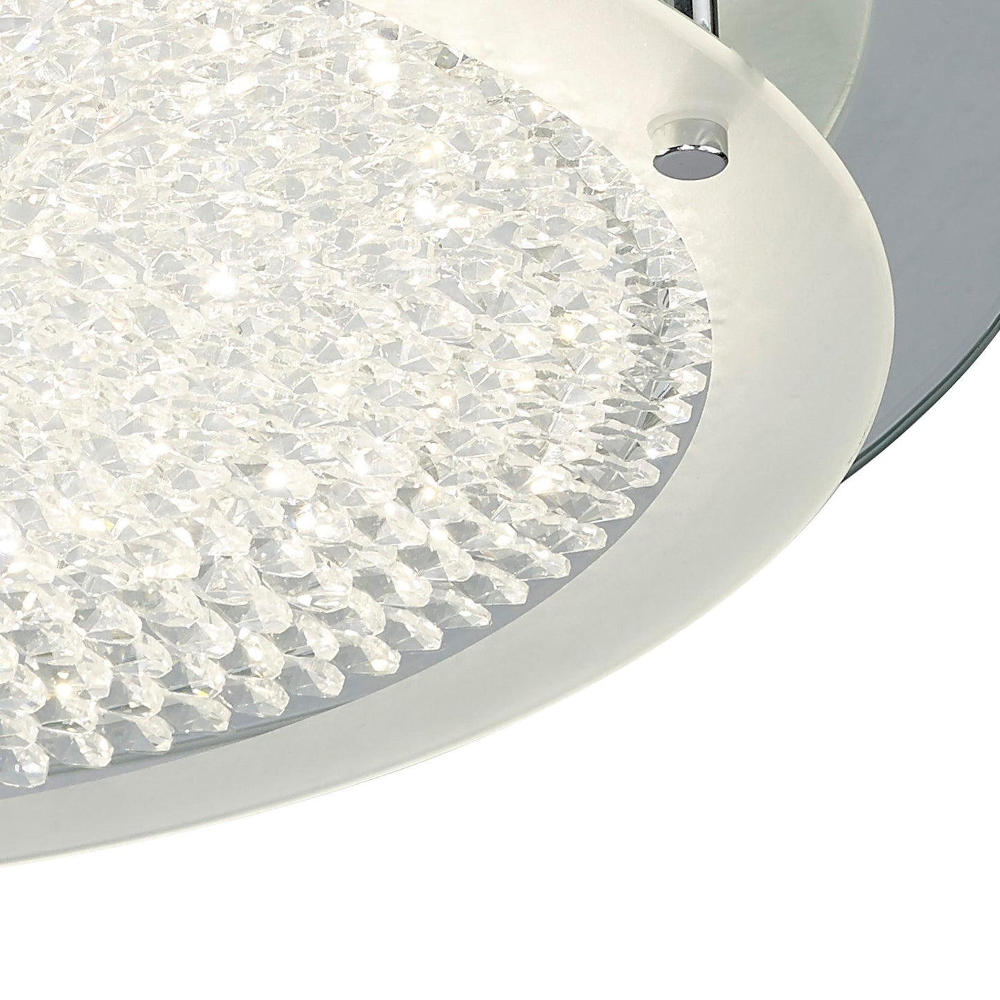 Cristal Flush Light 45cm Round 21W LED 4000K, 2100lm, Polished Chrome / Cristal, 3yrs Warranty by Mantra