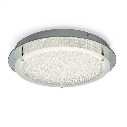 Cristal Flush Light 45cm Round 21W LED 4000K, 2100lm, Polished Chrome / Cristal, 3yrs Warranty by Mantra