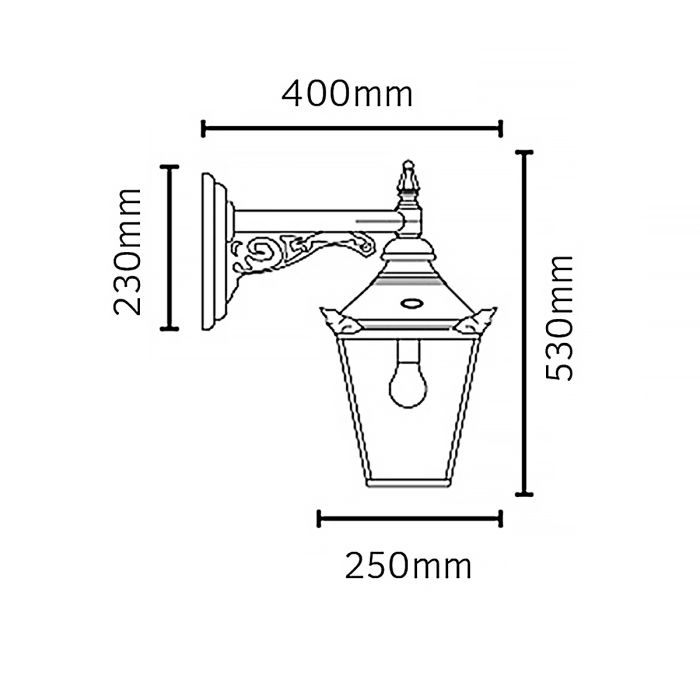 Chelsea 1 Light Down Wall Lantern - Copper